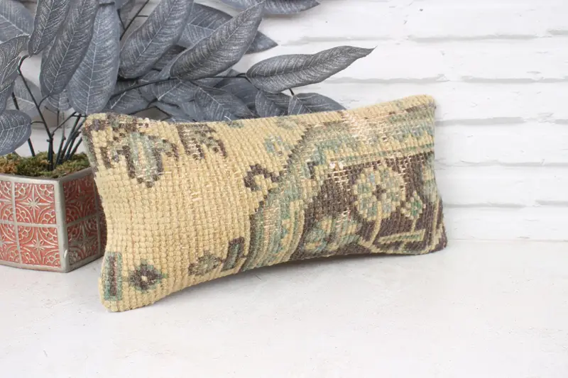 Pillow Cover, 8x16 Orange Cushion, Kilim Cushion Sham, Pillow for Couch, Interior Designer Pillow, Traditional Cushion, Wool Kilim Pillow Pillow - 3
