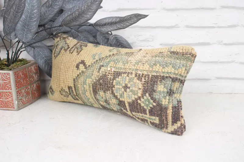 Pillow Cover, 8x16 Orange Cushion, Kilim Cushion Sham, Pillow for Couch, Interior Designer Pillow, Traditional Cushion, Wool Kilim Pillow Pillow - 4