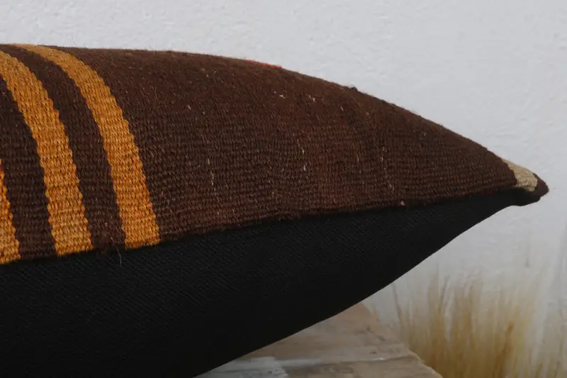 Outdoor Throw Pillow Case, 16x24 Brown Pillow, Vintage Kilim Pillow, Pillow Case, Neutral Pillow Case, Boho Pillow, Kilim Pillow, Sofa Cushion - 6