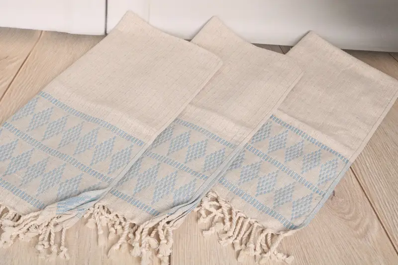 Spa Towel, Turkish Towel Hand Towel, Wedding Gift, Welcome Wedding Gift, Summer Towel, 40x20 Linen Kilim Design Towel, Turkish Tea Towel, Xmas Gifts - 6