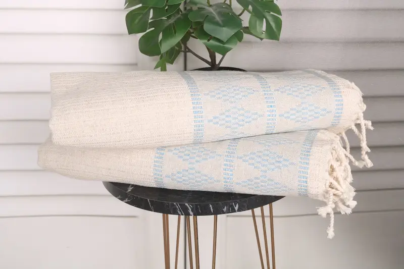 Spa Towel, Turkish Towel Hand Towel, Wedding Gift, Welcome Wedding Gift, Summer Towel, 40x20 Linen Kilim Design Towel, Turkish Tea Towel, Xmas Gifts - 3