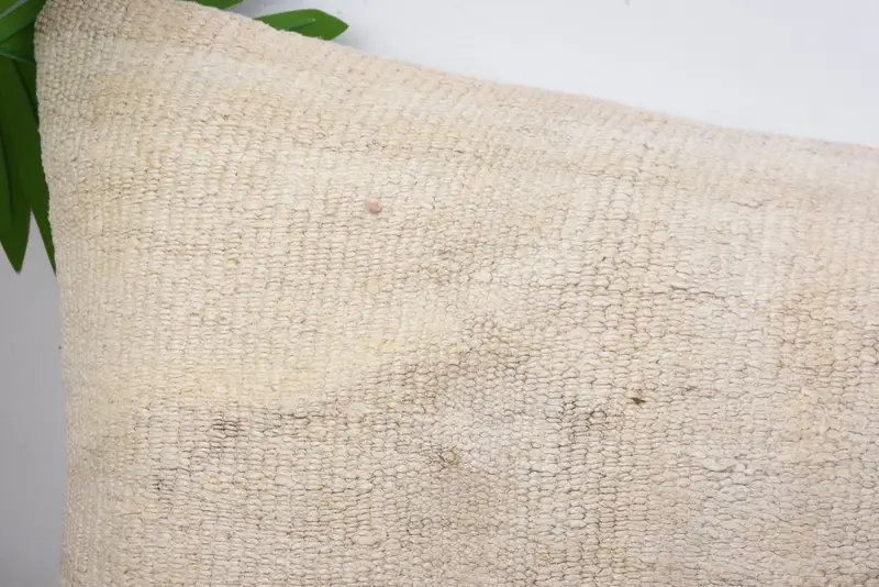 Kilim Cushion Sham, Pillow Case, Morroccon Kilim Cushion Cushion Case, 12x20 Beige Pillow Cover, Pillow for Couch, Boho Pillow Sham Cover - 2