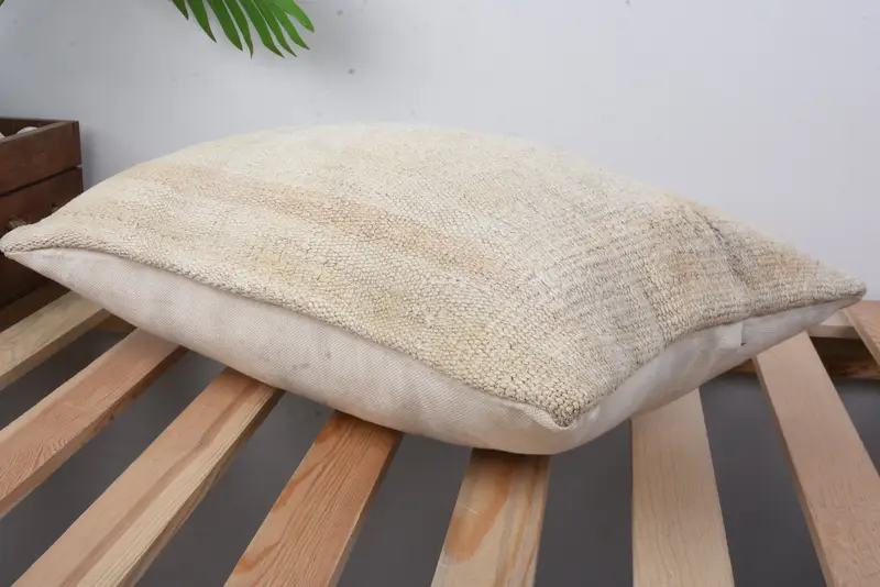 Kilim Cushion Sham, Pillow Case, Morroccon Kilim Cushion Cushion Case, 12x20 Beige Pillow Cover, Pillow for Couch, Boho Pillow Sham Cover - 6