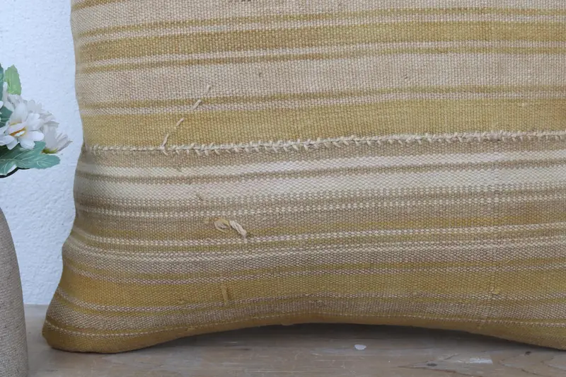 Pillow, Kilim Pillow Cover, Pattern Throw Cushion Case, 18x18 Beige Pillow Cover, Home Decor Pillow, Kilim Cushion Sham, Bright Pillow - 3