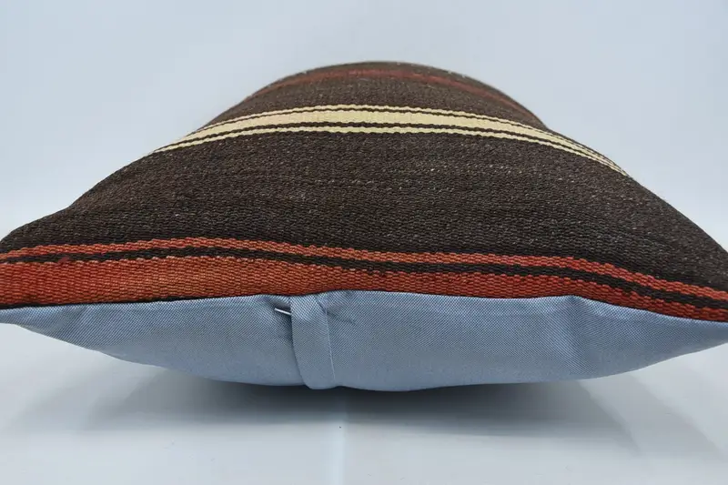 One Of A Kind Cushion Case, Antique Pillows, Vintage Kilim Throw Pillow, Cushion Cover, Kilim Cushion Sham, 20x28 Brown Pillow Sham - 6