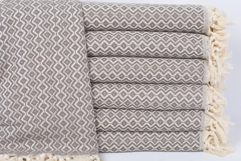 Brown Diamond Towel Organic Cotton Hand Towel, 70x40 Inches