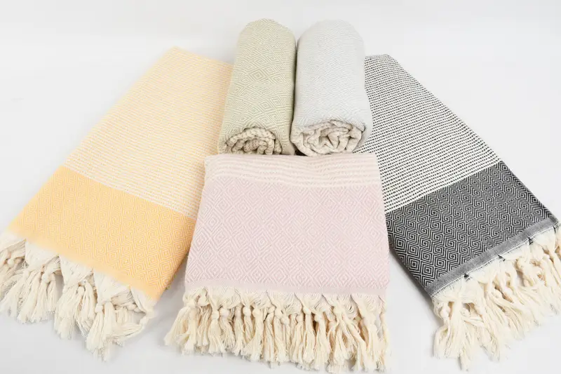 70x36 Cotton Diamond Towel, Bridesmaid Gift, Housewarming Gift, Sand-Resistant Peshtemal, Towel With Name, Beach towel, Bridal Shower Gifts - 6