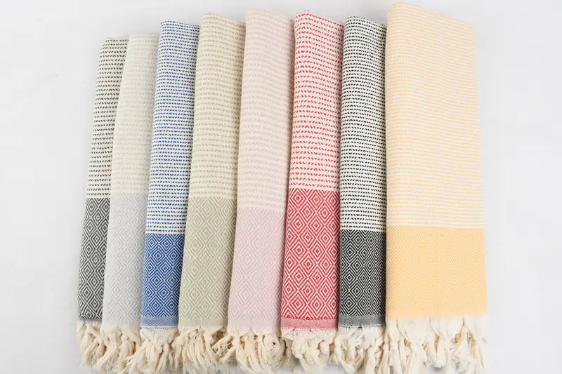 70x36 Cotton Diamond Towel, Bridesmaid Gift, Housewarming Gift, Sand-Resistant Peshtemal, Towel With Name, Beach towel, Bridal Shower Gifts - 4