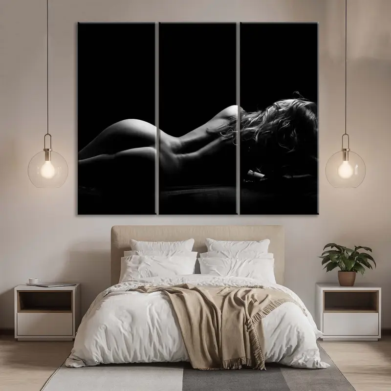 Erotic Nudity Wall Art, Erotic Nude Art,Sexy Girl Body Decor, Sexy Wall Print, Female Print, Woman Silhouette Art, Nude Woman Wall, Mature - 2
