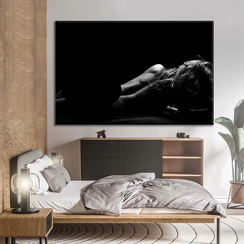 Erotic Nudity Wall Art, Erotic Nude Art,Sexy Girl Body Decor, Sexy Wall Print, Female Print, Woman Silhouette Art, Nude Woman Wall, Mature - 1