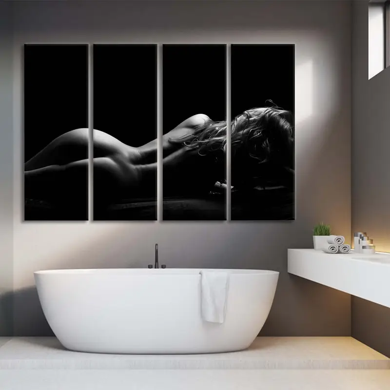 Erotic Nudity Wall Art, Erotic Nude Art,Sexy Girl Body Decor, Sexy Wall Print, Female Print, Woman Silhouette Art, Nude Woman Wall, Mature - 3