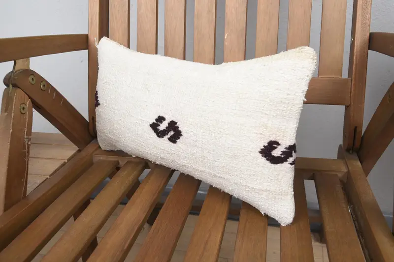 Boho Chic Cushion Cover, Kilim Cushion Sham, 8x16 White Pillow Sham, Pastel Cushion Case, Cushion Case, Throw Kilim Pillow, Boho Pillow Sham Cover - 3