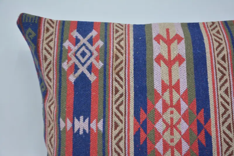 Interior Designer Pillow, Turkish Kilim Pillow, Chair Cushion Cover, Cushion, 20x28 Red Pillow Sham, Kilim Pillow, Seat Pillow Sham - 2