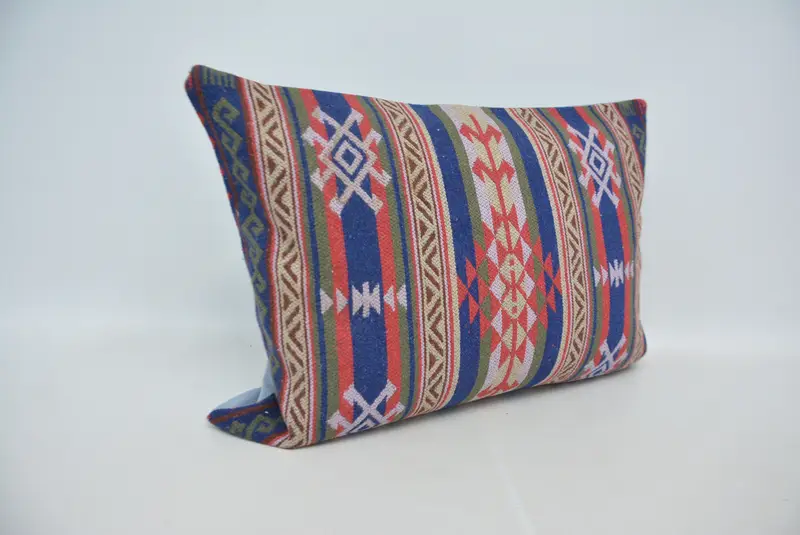 Interior Designer Pillow, Turkish Kilim Pillow, Chair Cushion Cover, Cushion, 20x28 Red Pillow Sham, Kilim Pillow, Seat Pillow Sham - 3