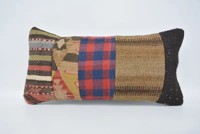 12x24 Brown Cushion Case, Vintage Pillow, Antique Pillows, Nomadic Pillow Sham, Pillow Cover, Ethnical Kilim Rug Pillow, Office Chair Pillow - 1