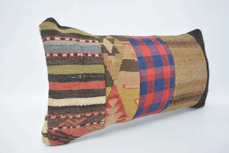 12x24 Brown Cushion Case, Vintage Pillow, Antique Pillows, Nomadic Pillow Sham, Pillow Cover, Ethnical Kilim Rug Pillow, Office Chair Pillow - 3
