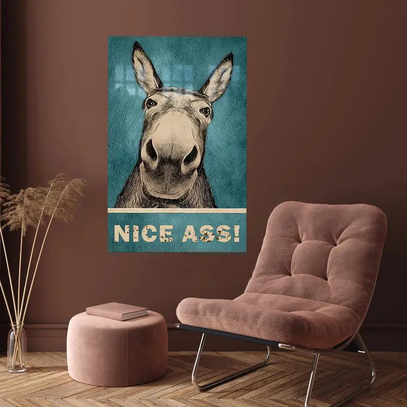 Zarif Baskılı Cam: Banyo için Modern Esprili Eşek Tasarımı