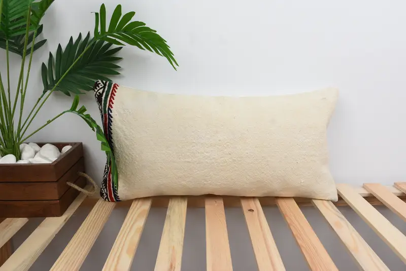 Colorful Pillow Case, Sustainable Cushion, Interior Designer Pillow, Cushion, Boho Pillow, Turkish Kilim Pillow, 12x24 White Cushion Case - 1