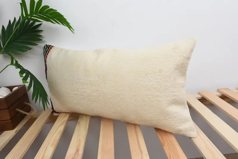 Colorful Pillow Case, Sustainable Cushion, Interior Designer Pillow, Cushion, Boho Pillow, Turkish Kilim Pillow, 12x24 White Cushion Case - 5