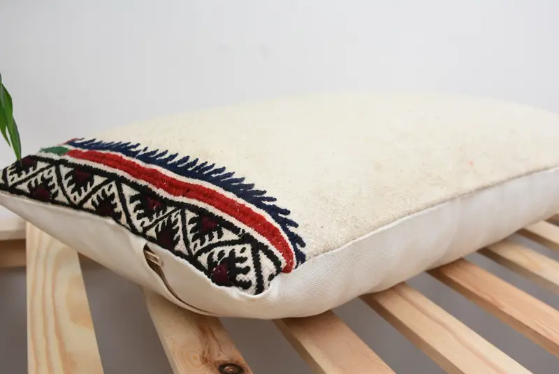 Colorful Pillow Case, Sustainable Cushion, Interior Designer Pillow, Cushion, Boho Pillow, Turkish Kilim Pillow, 12x24 White Cushion Case - 6