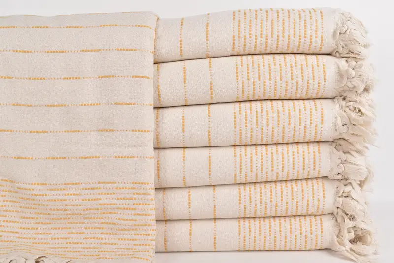 Organic Throw, Bridal Party Gifts, Bachelorette Party Favors, Custom Blanket, Tablecloth, Gift For Wedding Day, 98x92 Cotton Striped Design Towel - 2