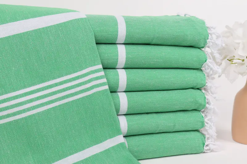 Türk Havlusu Kişiye Özel Hediye Kutusu Yeşil Çizgili, 40x71 İnç