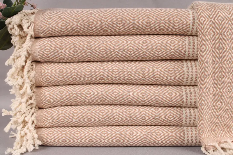 Personalized Beach Towel Light Brown Diamond, 40x71 Inches, Bath Towel