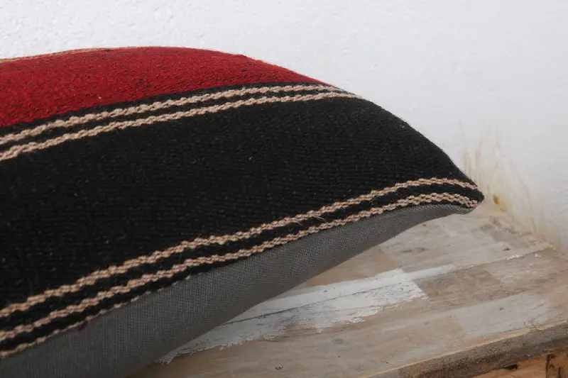 Comfy Throw Pillow Sham, 12x24 Red Pillow Cover, Pillow for Sofa, Bolster Throw Cushion, Cushion Case, Turkish Pillow, Boho Pillow Sham Cover - 6