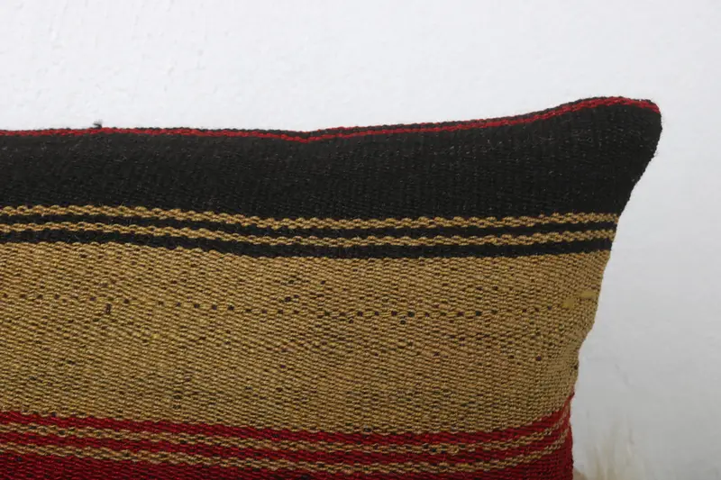 Comfy Throw Pillow Sham, 12x24 Red Pillow Cover, Pillow for Sofa, Bolster Throw Cushion, Cushion Case, Turkish Pillow, Boho Pillow Sham Cover - 5