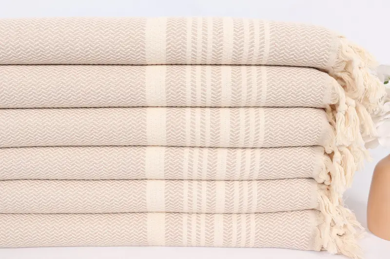 Turkish Tea Towel, Xmas Gifts, Monogram Hand Towel, Turkish Hand Towel, 40x18 Cotton Striped Towel, Gift Towel, First Wedding Anniversary Gift - 3