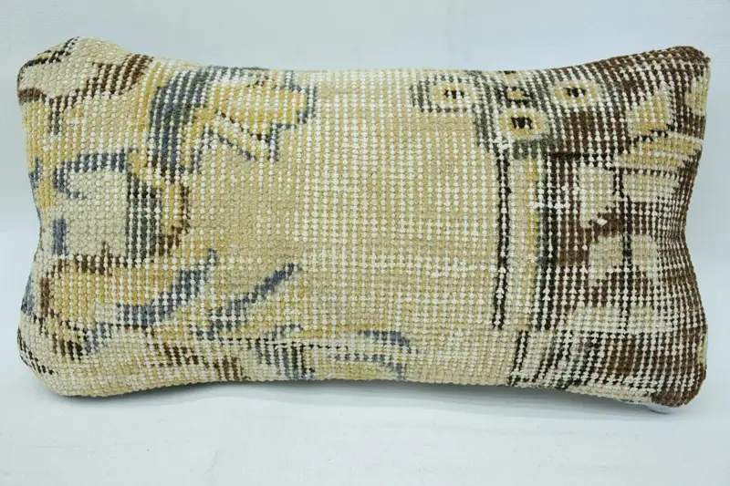 Beige Art Deco Vintage Pillowcase, Decorative 20x40 cm Pillow Sham, Moroccan Pillow - 1