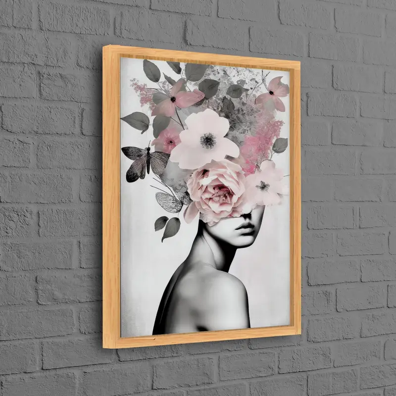 Elegant Pink Abstract Flower Canvas Print for Women