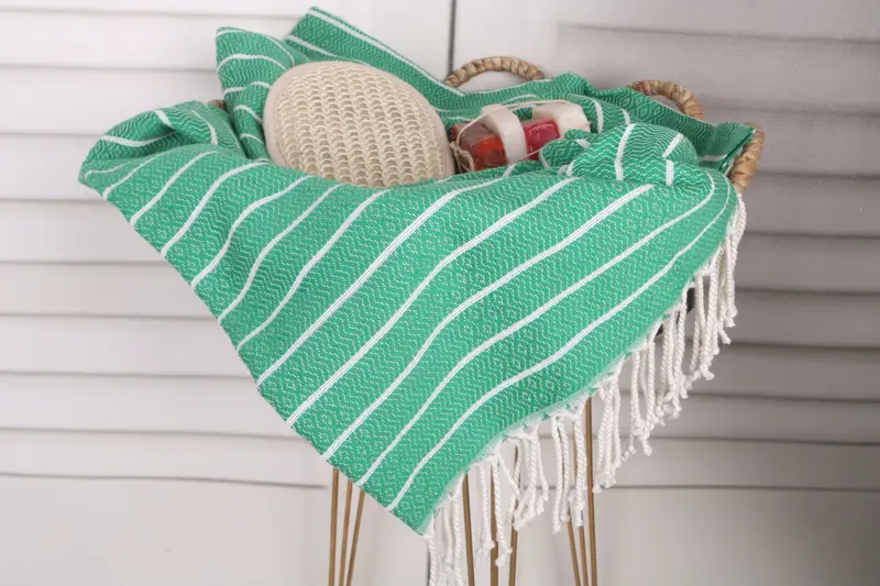 Home Decor Towel, Bachelorette Towel, 70x40 Cotton Striped Towel, Oversized Beach Towel, Wedding Gift, Bridal Shower Gift, Spa Towel, Summer Gift - 2