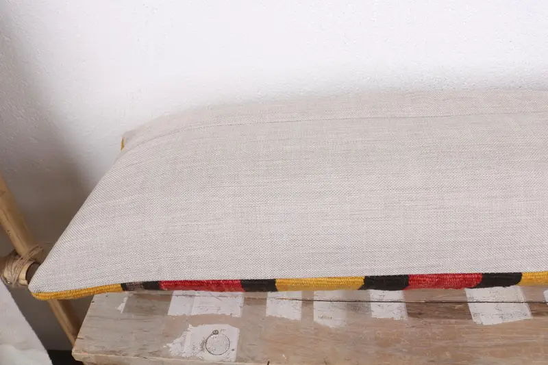 Kilim Pillow Cover, 12x43 Yellow Pillow Case, Cushion Cover, Cotton Pillow Case, Gift Pillow, Interior Designer Pillow, Bolster Throw Pillow Case - 7