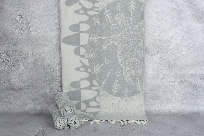 Monogrammed Hand Towel, Monogram Hand Towel, Embroidery Towel, Xmas Gifts, Personalized Hand Towel, 36x18 Cotton Turtle Design Towel, Bridal Gifts - 1