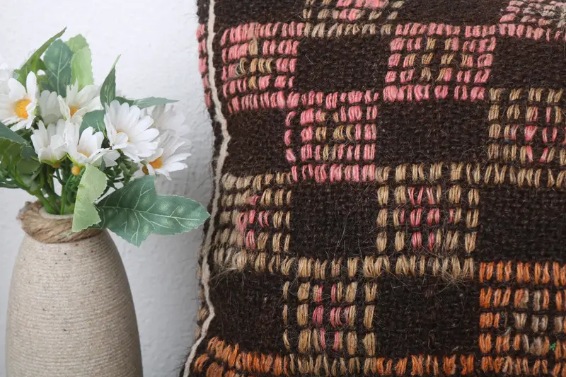 Cushion, 12x24 Brown Cushion Case, Vintage Kilim Pillow, Boho Pillow Sham Cover, Ethnic Pillow Cover Pillow Sham, Pillow for Sofa - 3