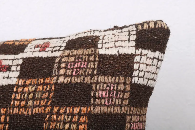 Cushion, 12x24 Brown Cushion Case, Vintage Kilim Pillow, Boho Pillow Sham Cover, Ethnic Pillow Cover Pillow Sham, Pillow for Sofa - 5