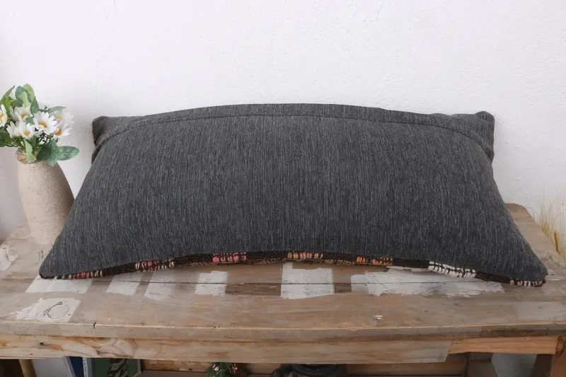 Cushion, 12x24 Brown Cushion Case, Vintage Kilim Pillow, Boho Pillow Sham Cover, Ethnic Pillow Cover Pillow Sham, Pillow for Sofa - 7