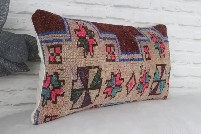 Interior Designer Pillow, 12x24 Beige Pillow, Anatolian Pillow Case, Pillow, Neutral Throw Pillow Case, Kilim Pillow Cover, Handmade Kilim Cushion - 3