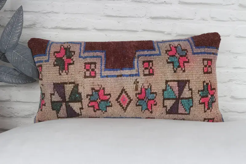 Interior Designer Pillow, 12x24 Beige Pillow, Anatolian Pillow Case, Pillow, Neutral Throw Pillow Case, Kilim Pillow Cover, Handmade Kilim Cushion - 2