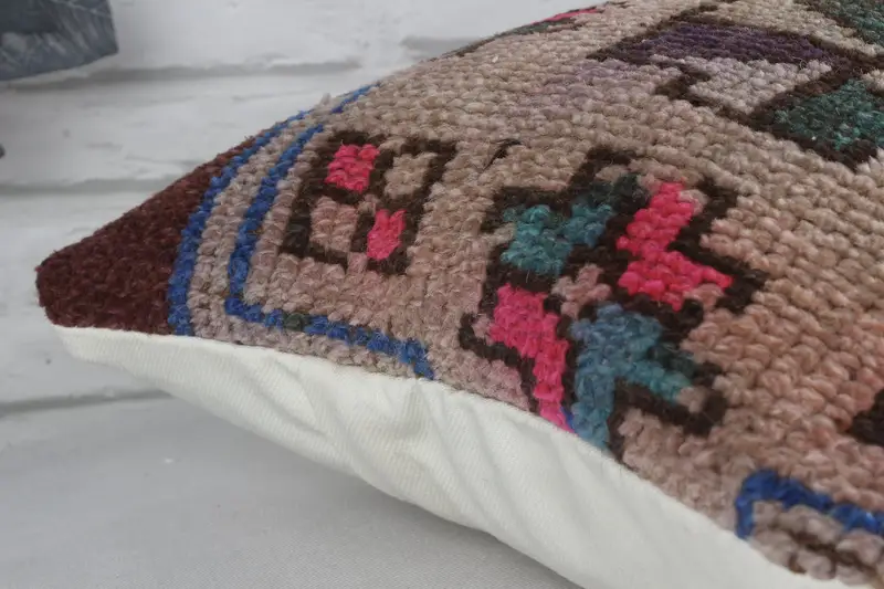 Interior Designer Pillow, 12x24 Beige Pillow, Anatolian Pillow Case, Pillow, Neutral Throw Pillow Case, Kilim Pillow Cover, Handmade Kilim Cushion - 8