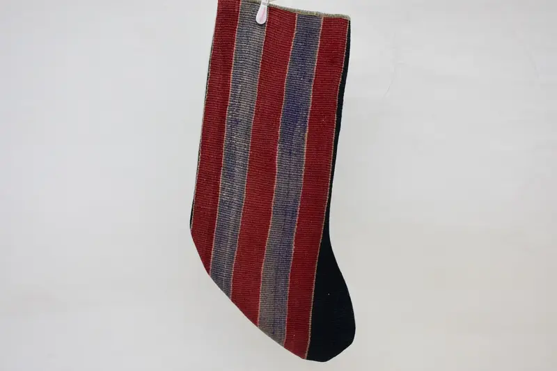 Festive Red Stocking with Bronze Ornaments, 15.7 Inch Christmas Stocking