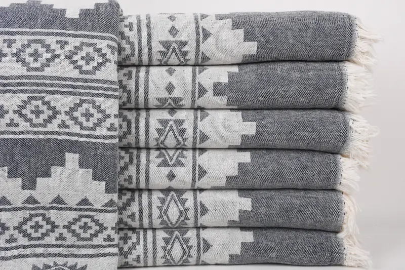 Monogram Turkish Towel, Personalized Beach Towel, Turkish towel, Home Decor Towel, Miami Bachelorette Party Favors, 70x36 Cotton Aztec Towel - 1