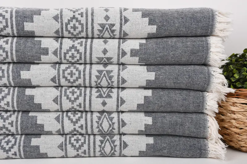 Monogram Turkish Towel, Personalized Beach Towel, Turkish towel, Home Decor Towel, Miami Bachelorette Party Favors, 70x36 Cotton Aztec Towel - 3