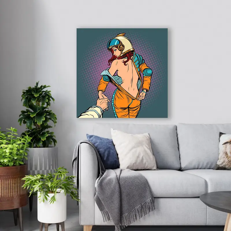 Elegant Printed Glass: Sexy Pop Art Abstract Woman Design