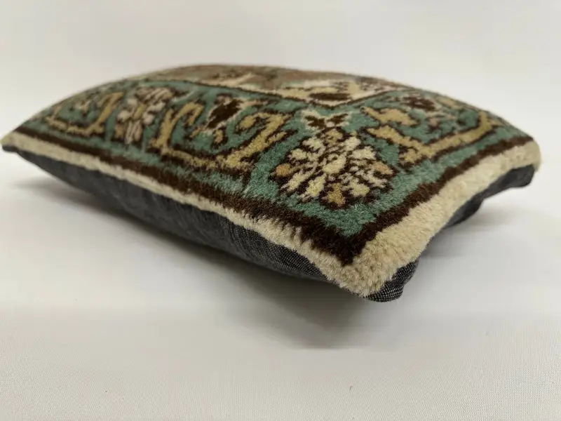 Brown & Beige Floral Embroidered Pillow, 12x20 Inches Size Pillow - 6