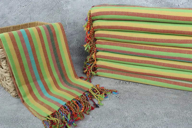 Thin towel, Spa Gift, Thin and lightweight Turkish peshtemal, Home Decor Gifts, Turkish Beach Towel Bulk, Summer Gift, 70x36 Cotton Striped Towel - 3