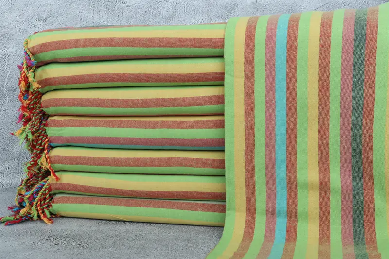 Thin towel, Spa Gift, Thin and lightweight Turkish peshtemal, Home Decor Gifts, Turkish Beach Towel Bulk, Summer Gift, 70x36 Cotton Striped Towel - 1