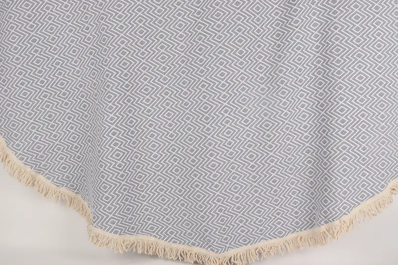 Baumwollhandtuch für Hochzeiten, rund, hellgrau, 160 x 160 cm