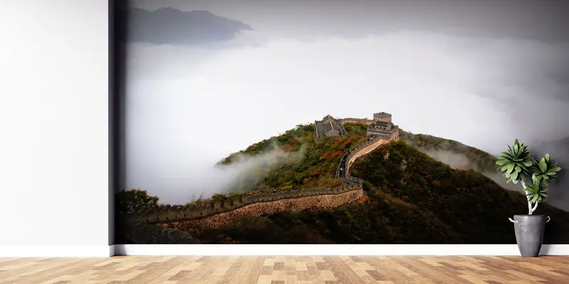 3d Wall Paper,Paper Wall Art ,Modern Wall Paper,Great Wall of China,Nature Landscape Wall Painting,Mountain Landscape Wall Painting, - 3